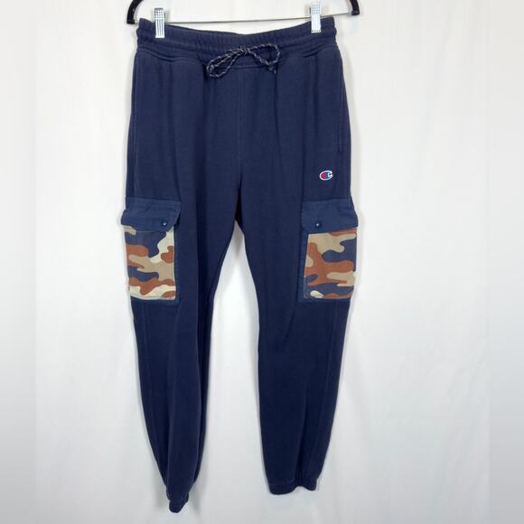 Champion Cargo Camo Sweatpants Joggers Navy Blue Urban Pursuits Size Medium - Picture 1 of 7